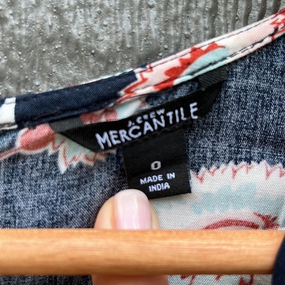 J Crew Mercantile navy floral wrap dress size 0 - Picture 7 of 11